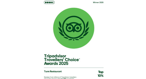 Tripadvisor Award for the Turm Restaurant at Donauturm