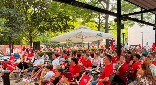 Austria vs Argentina Draws Football Fans to the Danube Tower Public Viewing in Vienna