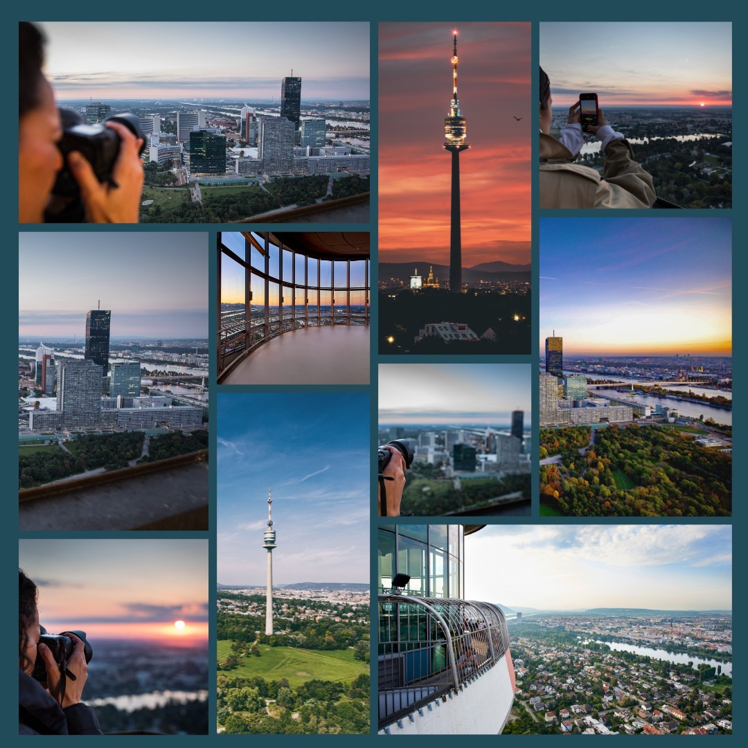 You can feel the sweet air of spring 💐🐝. The days are getting longer and the sky is getting more beautiful and picturesque🌄. Come, visit us and experience unforgettable sunsets. #Viennacity #danubetower #donauturm #springvienna #whattodo #outdoors #indoor
